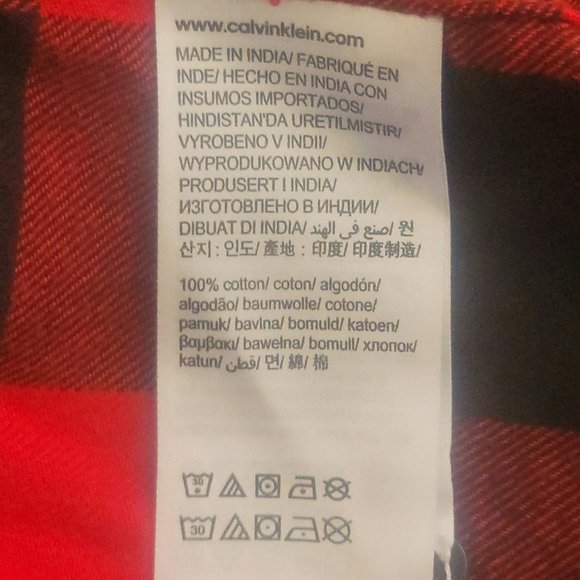 Calvin Klein Custom Fit Plaid Oxford Shirt - Picture 4 of 4